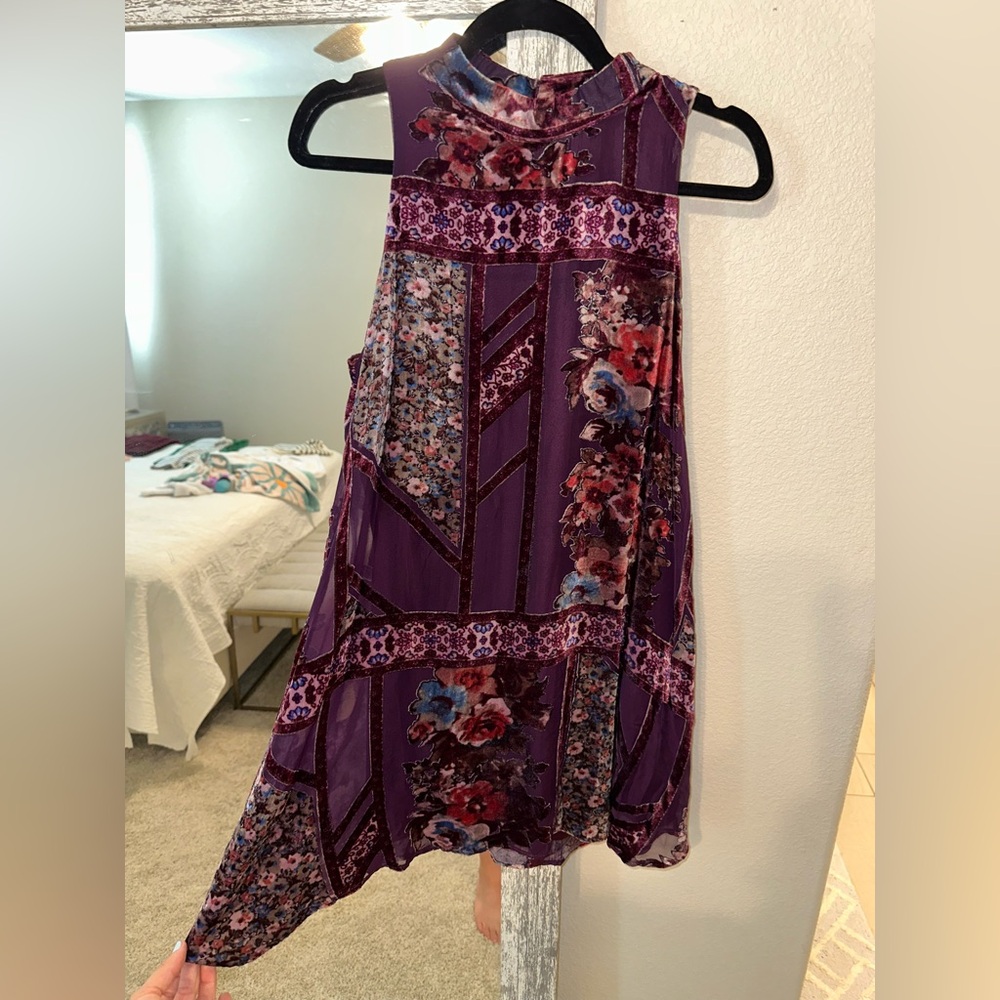 Francesca's Velvet Floral Dress